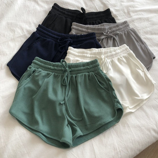 Ice Silk Sports Casual Shorts Women's Spring and Summer New Korean-style All-match Slimming Running Tight Loose Wide-leg Pants for Students