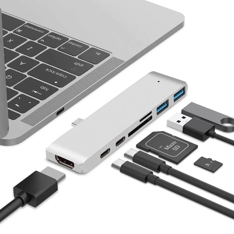 Cross-Border Typec Usb-C MacBook Pro to HDMI Tf Sd Card Reader Hub Docking Station 4K