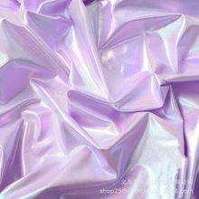 四面弹烫金透明幻彩膜满版舞台表演服玩具面料批发