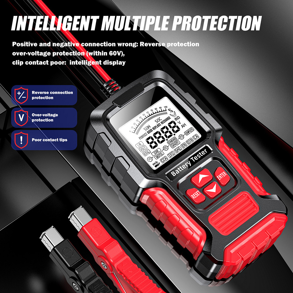 English battery tester battery capacity meter car battery voltage internal resistance meter motorcycle battery tester