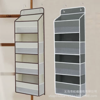 跨境热销四层无纺布收纳挂袋化妆品玩具储物袋门后收纳整理挂袋