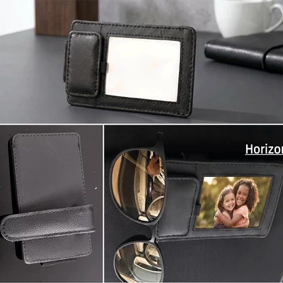 Sun visor rearview mirror Sunshade Eye Protection Bracket - noble-black-horizontal-board-single-pack