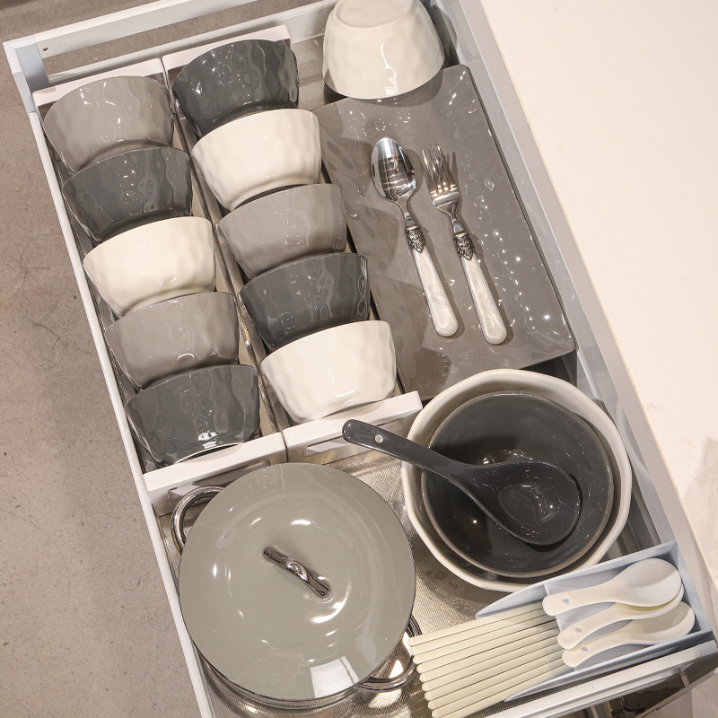 Light Luxury High-end Gray Bowl and Dish Set Single Combination Tableware Household Pure Color High-end Bowl and Plate Optional Tableware Light Luxury High-end Gray Bowl and Dish Set Single Combination Tableware Household Pure Color High-end Bowl and Plate Optional Tableware
