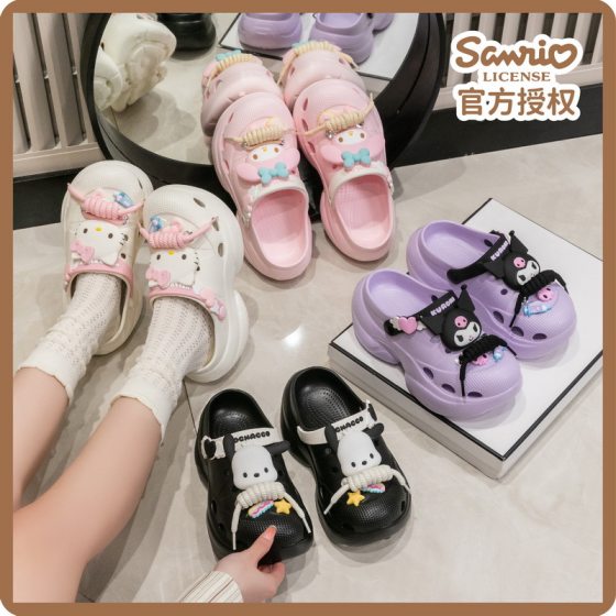 Sanrio women's hole shoes kulomi parchia dog fashion outdoor