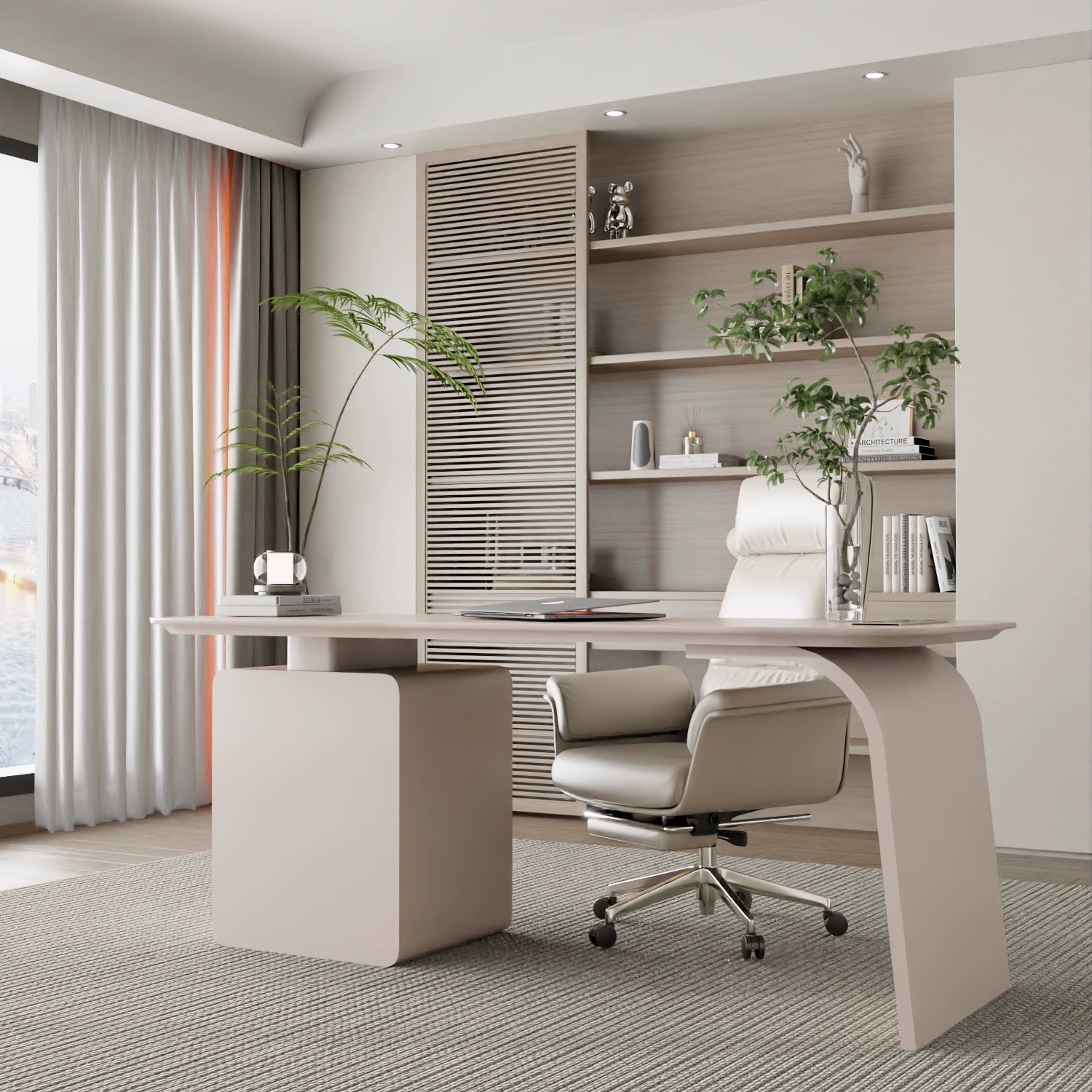 Escritorio de estudio italiano minimalista pintura curada simple salón de belleza moderno escritorio de computadora mesa de consulta de belleza oral