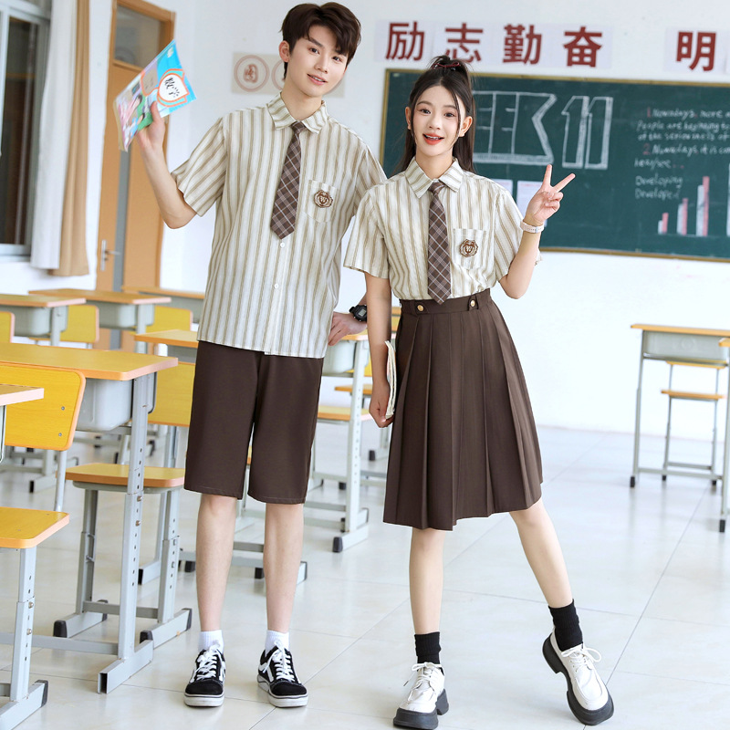 Primary School, Middle and High School Student Class Uniforms, Summer British College Style Poetry Recitation Chorus Performance Uniforms, Graduation Photo Uniforms