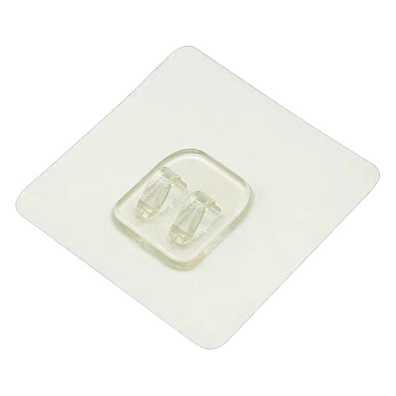 Almacenamiento Rack de repuesto adhesivo parche fuerte transparente etiqueta de la pared gancho pegajoso sin costura rasguño hebilla punzón libre accesorios montados en la pared