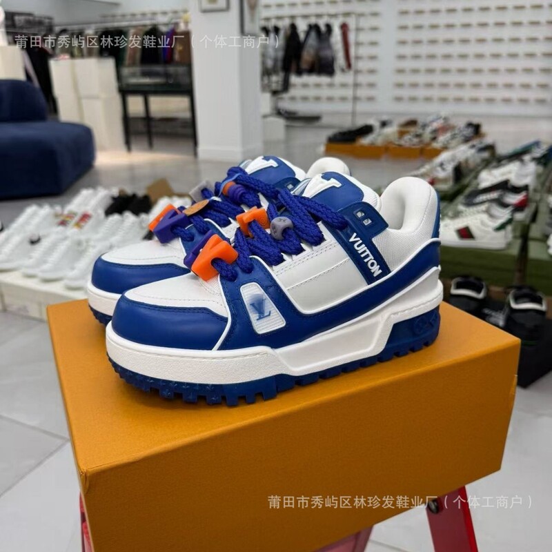 Putian Cross-Border Trainer Sneakers for Men and Women, New Summer White Genuine Leather Thick-Soled Casual Shoes
