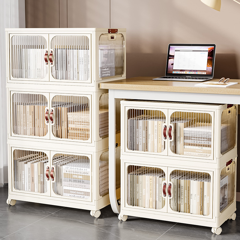 Gabinete de almacenamiento plegable sin instalación Armario de almacenamiento de ropa y refrigerios sin instalación Gabinete de almacenamiento de múltiples capas de plástico Dormitorio Sala de estar