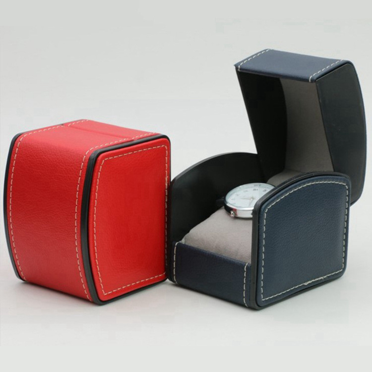 Pu Leather Pull-String Watch Box Gift Box Curved Flip Watch Box Watch Collection Storage Jewelry Packaging Watch Box