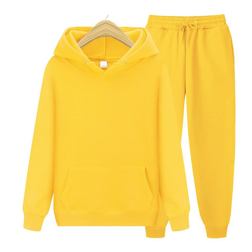 Спортивный костюм из велюра с худи и джоггерами, 220 г, цвета S–XXXL
