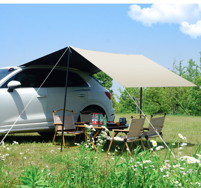 Car Side Camping Canopy for Road Trips, Outdoor Tent, Car Side and Rear Sunshade, Suv Rainproof