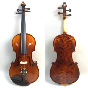 Handmade Pattern Violin Real Tiger Pattern Carved Hibiscus Violin Classic Brown 4/4-1/10