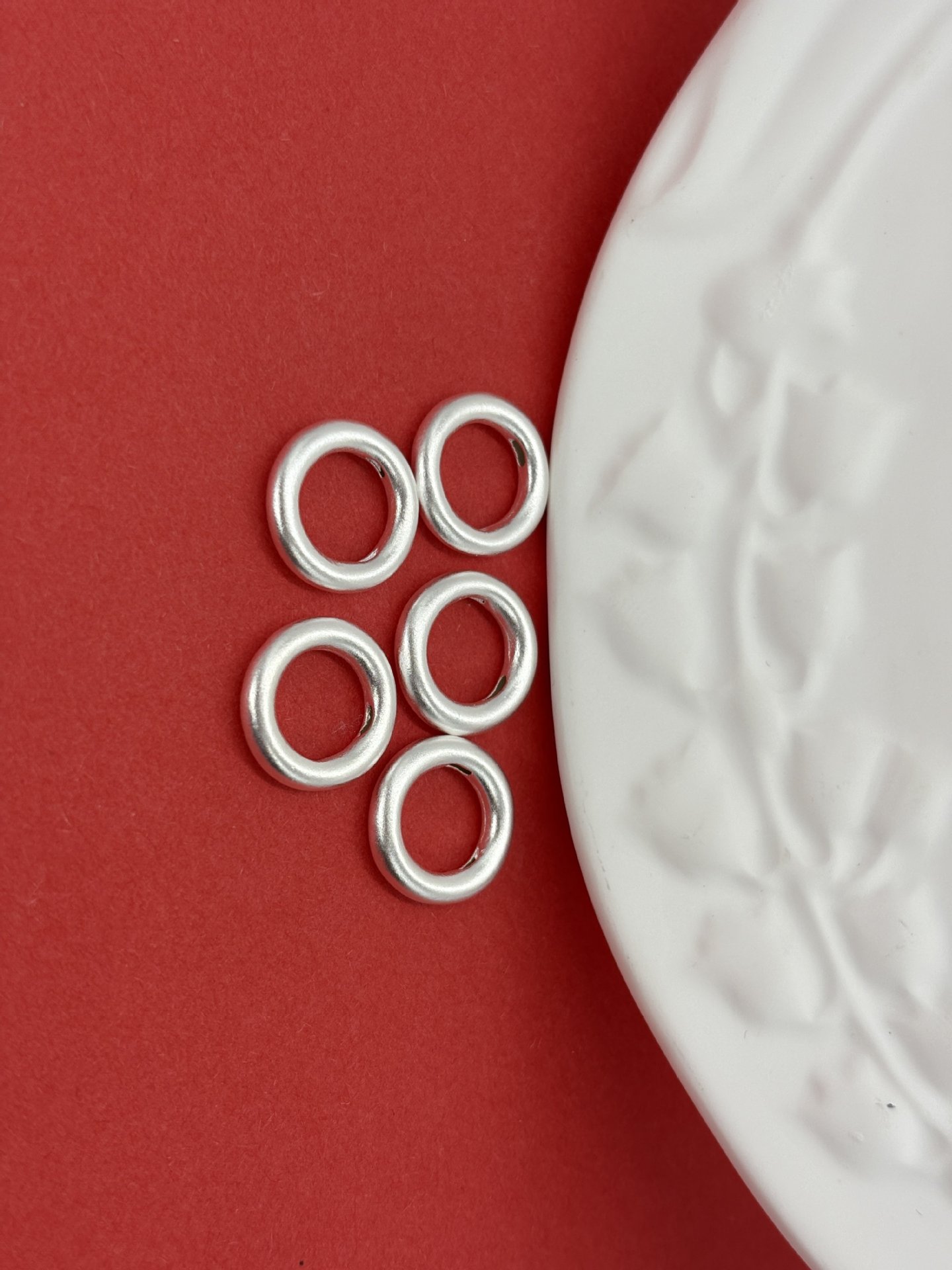 999 pure silver smooth surface peace ring, pure silver 3D craft loose beads, spacer beads, DIY silver jewelry accessories, braided rope bracelet