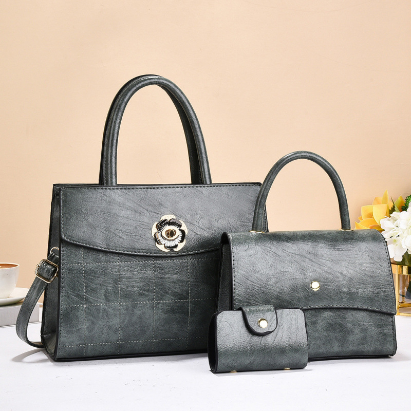 Bolso de tres piezas con textura, bolso de tres piezas, bolso de mensajero de un solo hombro para mujer nuevo 2025, bags transfronterizos