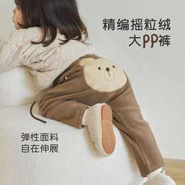 宝宝加绒pp裤子2023秋冬季新款婴儿大屁屁裤儿童男女童棉裤保时尚