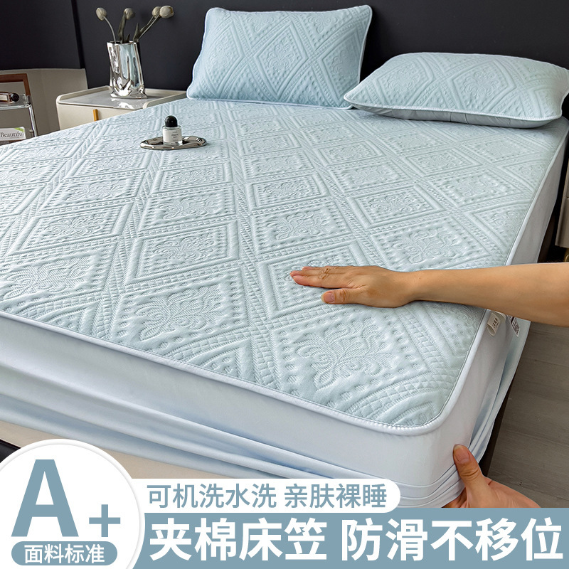Cama de algodón de clase A 2025 nueva cubierta de cama general de cuatro estaciones todo incluido cubierta protectora de colchón grueso cubierta de sábanas cubierta de cama