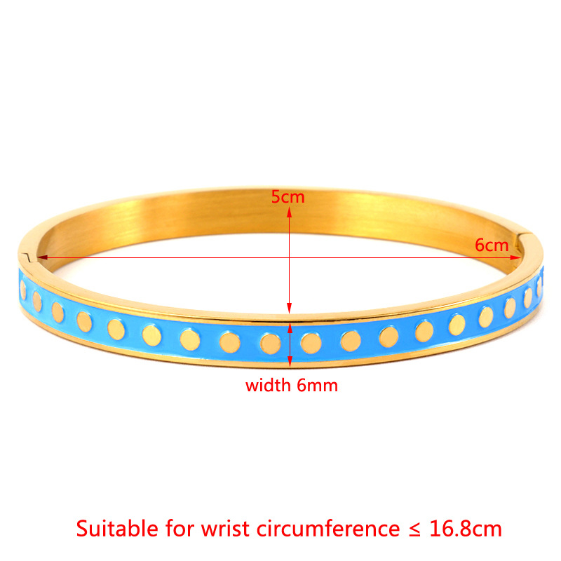 Streetwear Round Dots Stainless Steel Bangle In Bulk display picture 8