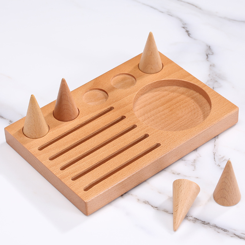 榉木首饰架挂项链手串饰品架戒指指环收纳架柜台陈列珠宝展示道具