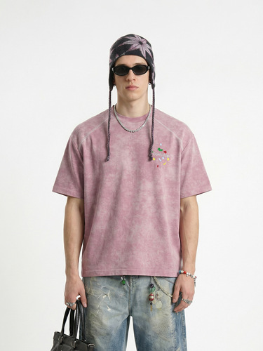 Jiezhan Men's Wear| Snowflake rock climbing printed short-sleeved T-shirt spring and summer 2026 new product original fashion brand printed top