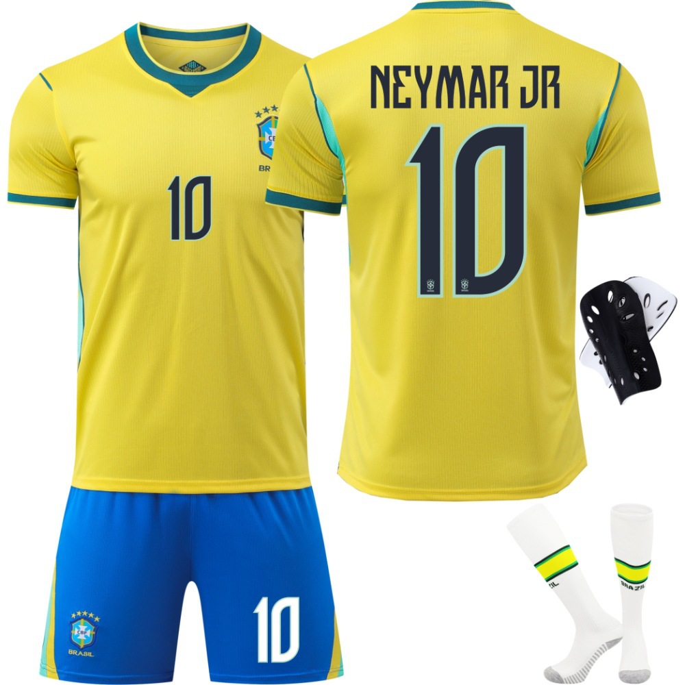 2026 World Cup Brazil No. 10 Neymar No. 7 Vinicius children's jersey adult set cross-border football uniform