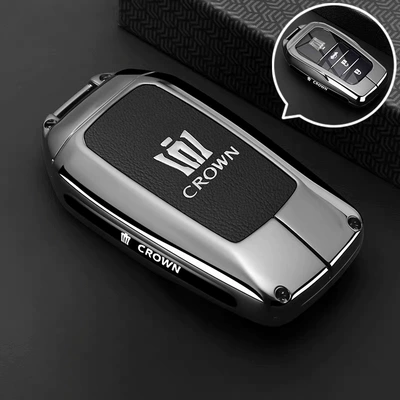 Static Rod/Key Bag, Suitable for Toyota Crown - type-b-key-black-leather-single-shell