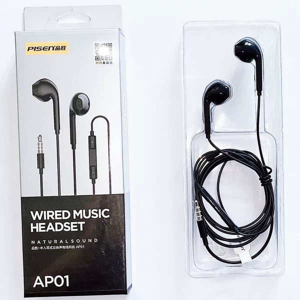 [3.5mm round hole universal] semi-in-ear black