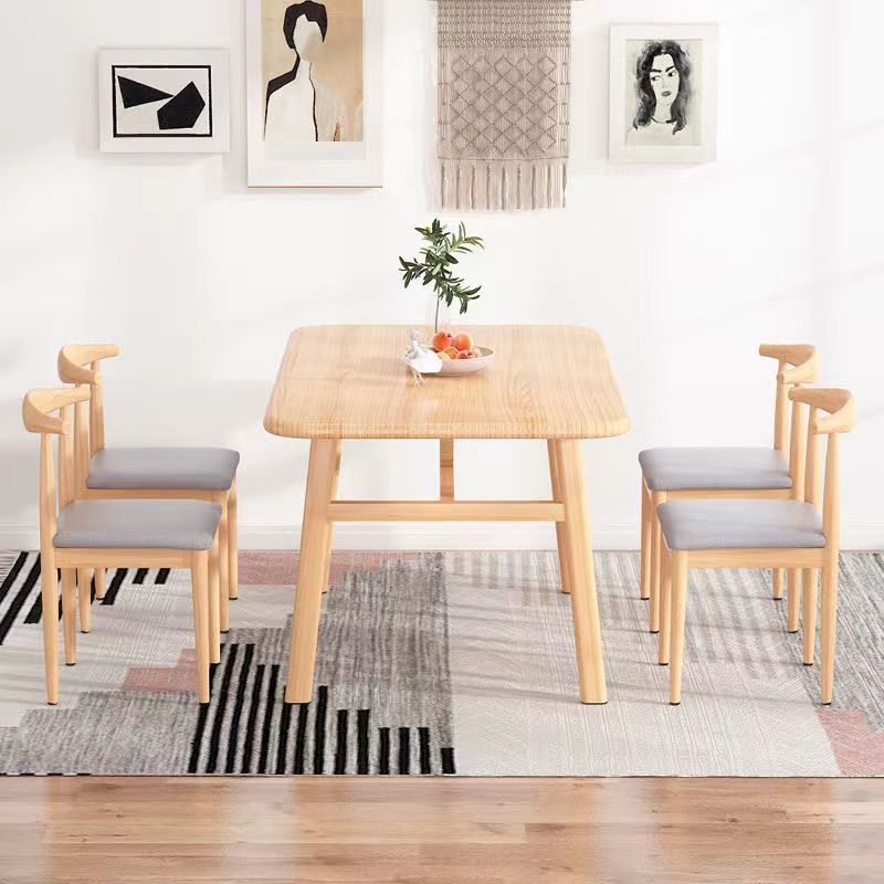北欧餐桌家用小户型简约饭桌轻奢餐桌椅组合仿实木吃饭桌子长方形