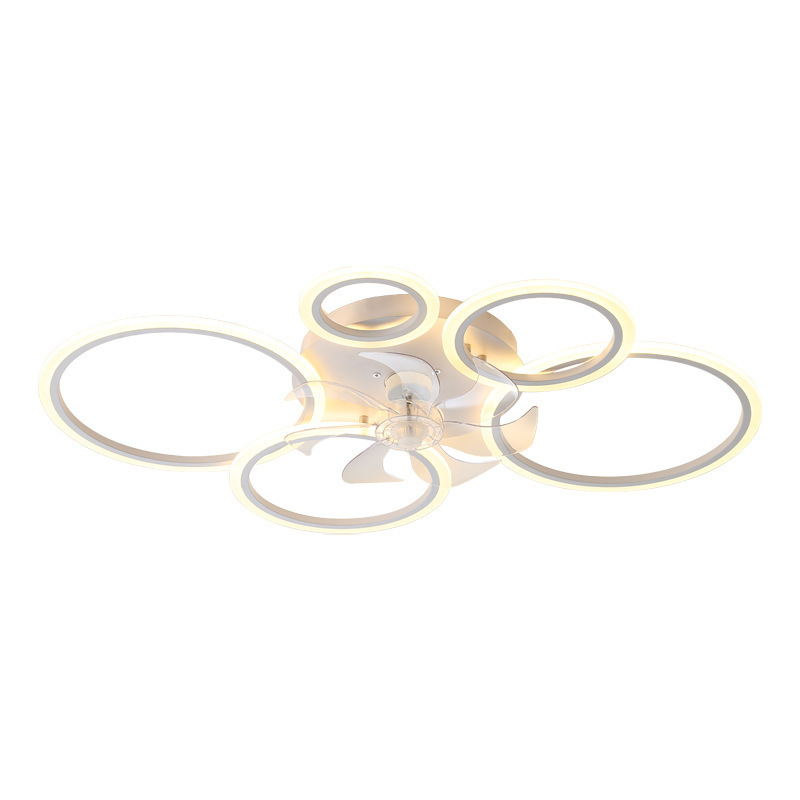 Nueva lámpara de ventilador de anillo minimalista moderna lámpara de ventilador de techo de sala de estar personalizada lámpara de ventilador eléctrico transfronteriza del dormitorio image 5
