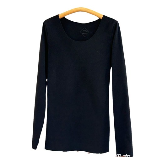 New Autumn and Winter Seamless Round Neck Warm Heated Milk Clothes Top Double-sided Velvet Inner Invisible Bottoming Shirt for Women