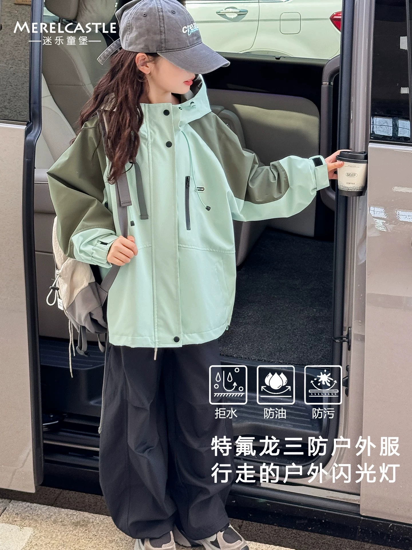 Demi-season removable children's warm jacket, increased thickness, three-in-one, for teenagers