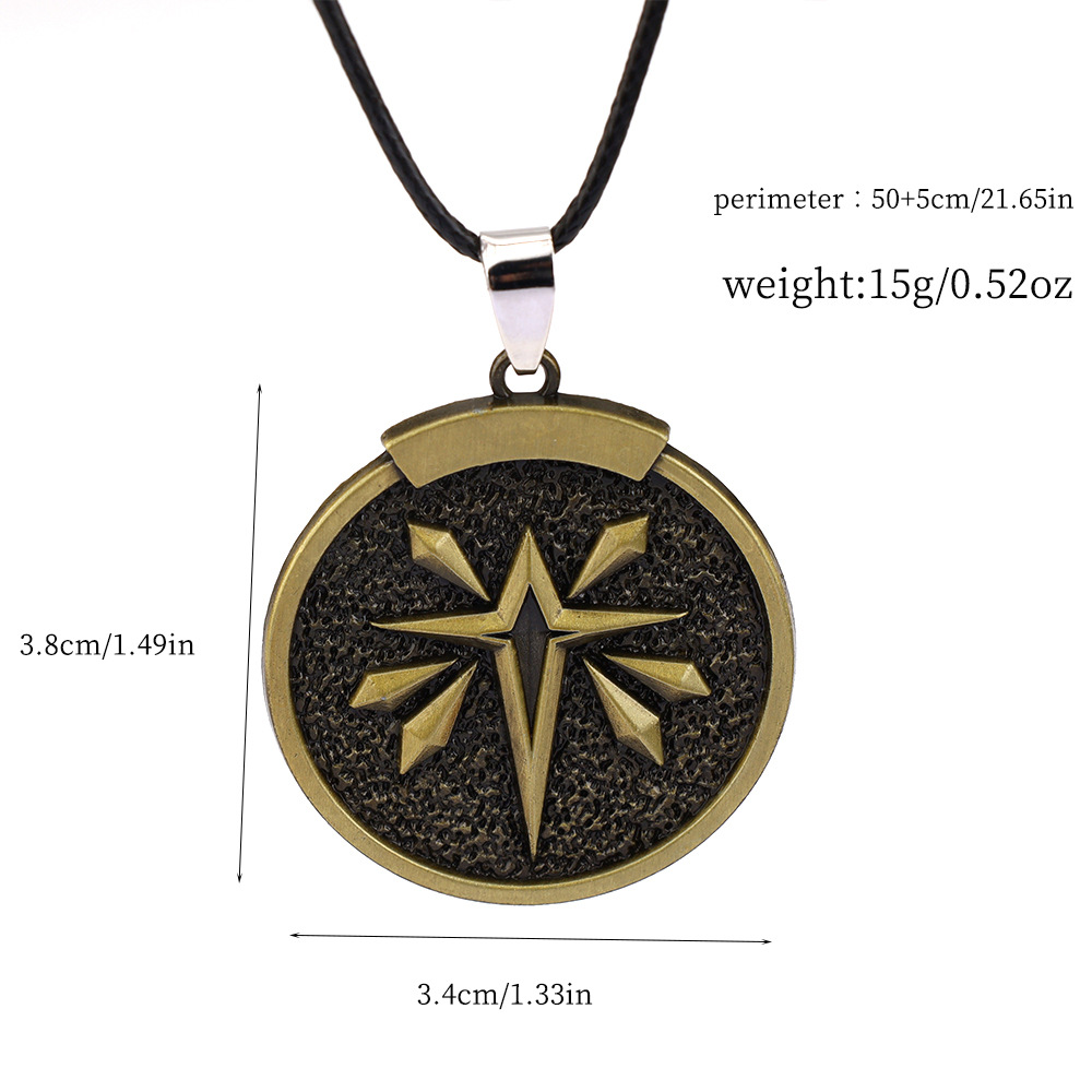 A-1966 Bronze Wolf Star Necklace