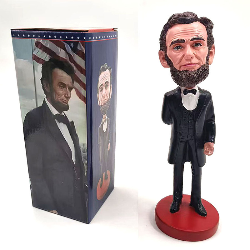 Lincoln Souvenir Figurine, Bobblehead Doll, Desktop Ornament, Resin Crafts Exclusively for Cross-Border Sales