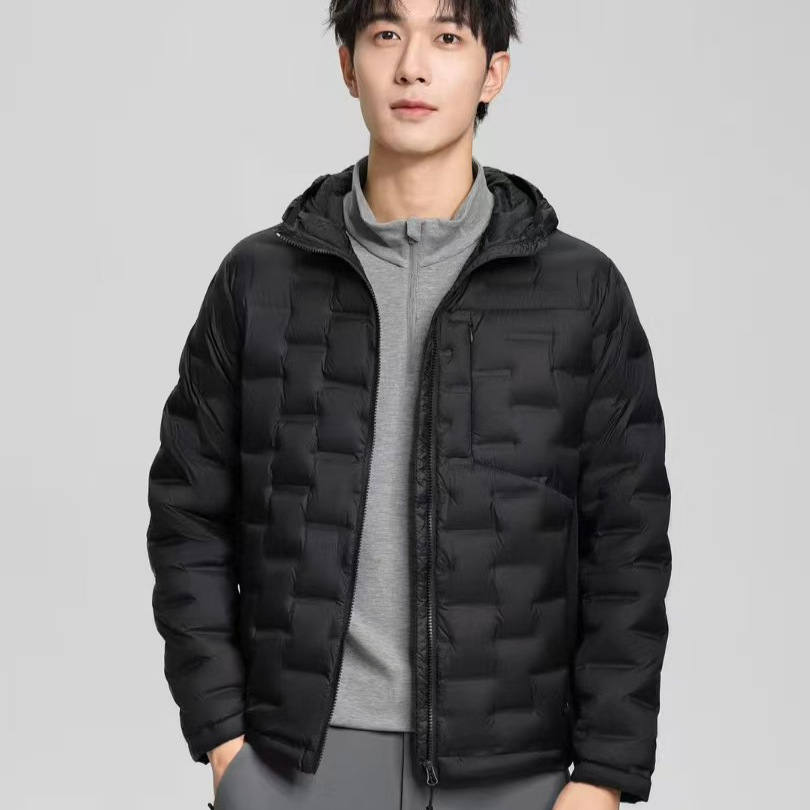 Chaqueta de plumón ligera de gama alta para hombres cortos de otoño 2025 nuevo 90 chaqueta deportiva con capuchón resistente al viento a prueba de frío