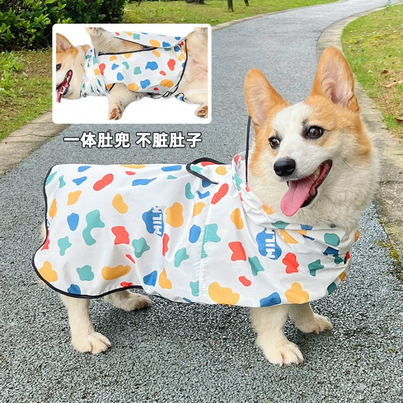 Специальный плащ корги, плащ для собак, маленькая и средняя собака, шнауцер, шиба-ину, одежда для домашних животных на дождливый день, водонепроницаемый ремешок на животе