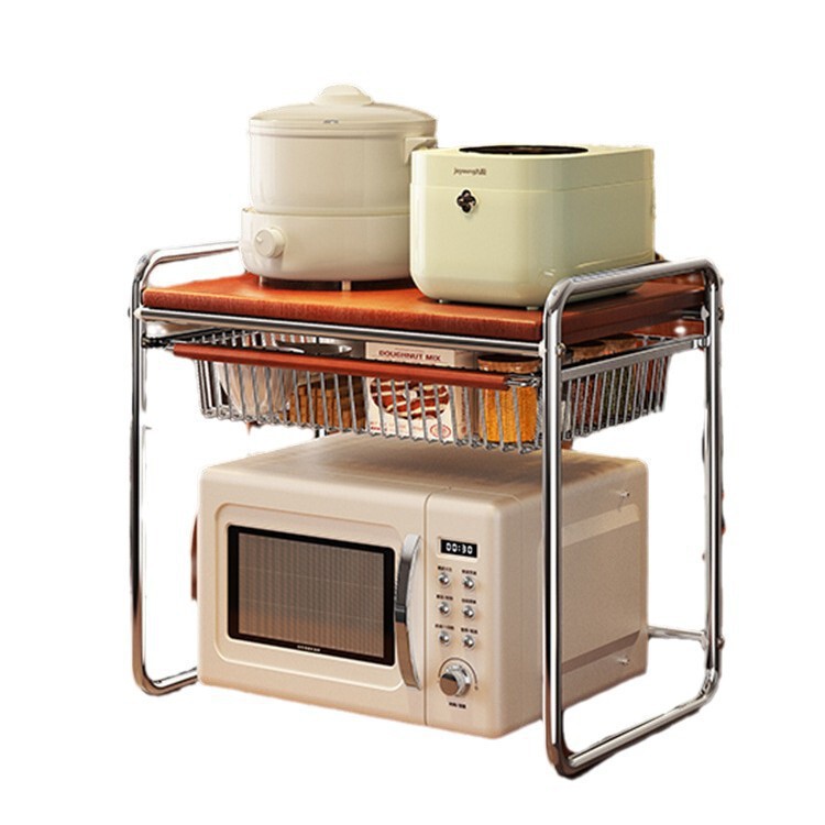中古無垢材キッチン電子レンジ収納ラックカウンタートップオーブンスタンド多機能ポットラック炊飯器収納ラック|undefined