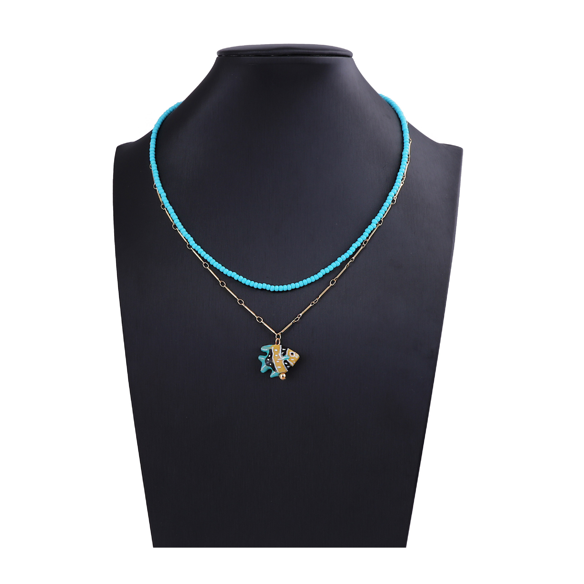 Fish Cute Seed Bead Ceramics Pendant Necklace Wholesale display picture 8