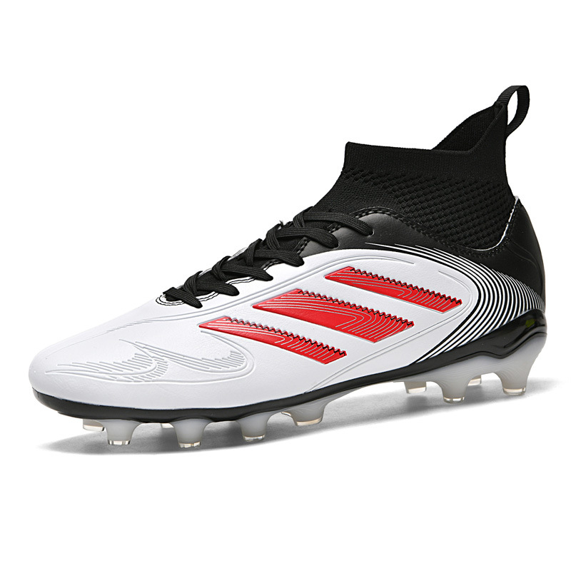 2025 zapatos de fútbol nuevo color resistente al desgaste para hombres y mujeres antideslizante de alta altura AG clavos césped transfronterizos jóvenes