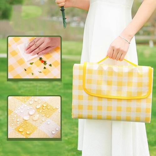 Picnic mat outdoor waterproof pad camping ground pad thick aluminum coated fabric tent seat cushion foldable beach spring outing stall pad