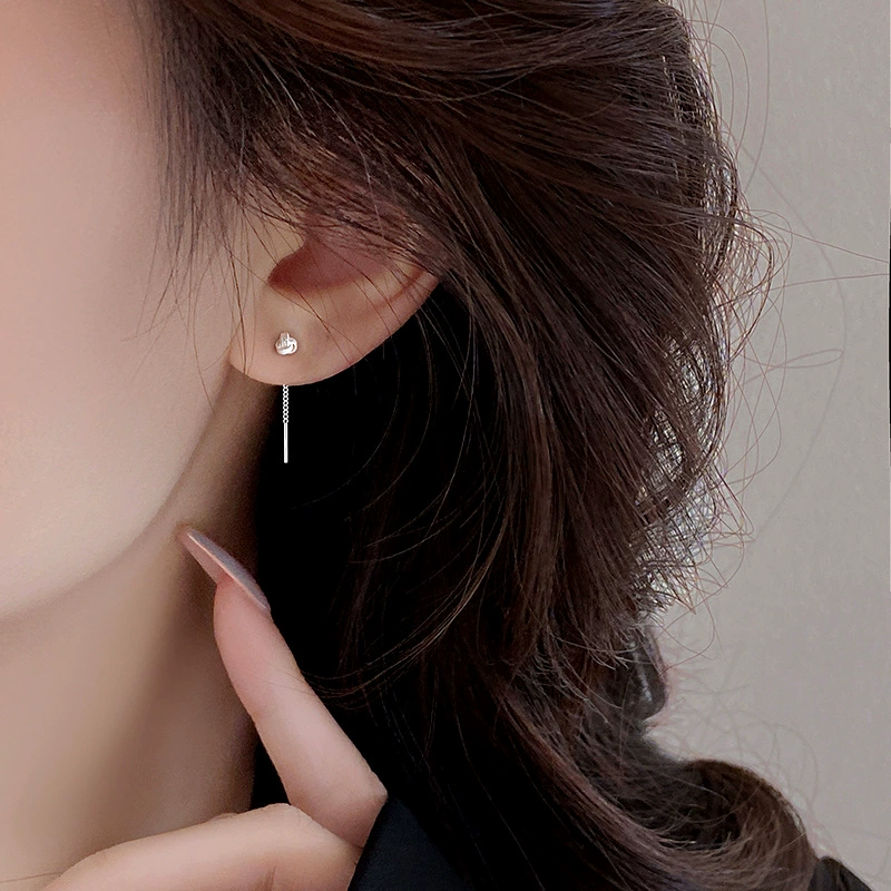 Серьги из серебра 925 с кисточкой, лёгкая роскошь, дизайн «руи» — малая и большая версия