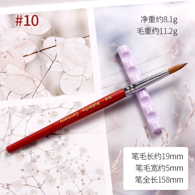 Venta caliente transfronteriza arte de uñas pelo de visón pluma de cristal siberiano pelo de visón puro arte de uñas pluma de talla de cristal Kolinsky