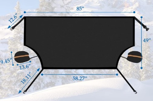 Cubierta de nieve vendedora caliente transfronteriza cubierta de nieve de tela recubierta de plata escudo de nieve de adsorción de imán con bolsa de almacenamiento protector solar a prueba de nieve a prueba de agua a prueba de heladas