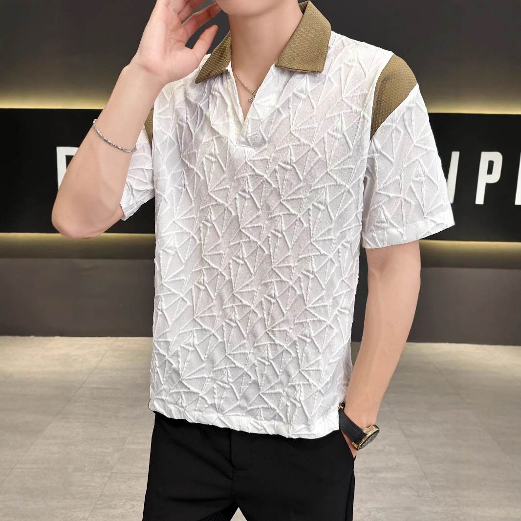 Vêtements pour hommes - T-shirt d'été à manches courtes pour adolescents - Design personnalisé - Tendance et élégant - Coupe ample et confortable_voghion.com