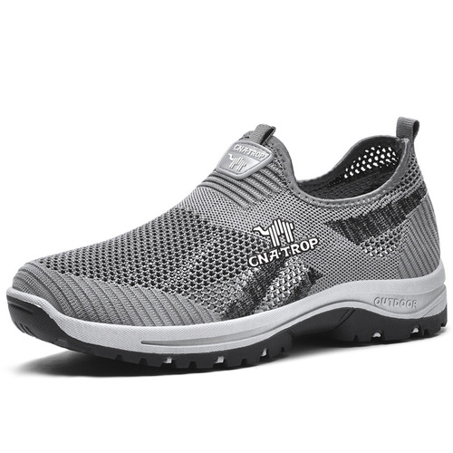 Cross-border large size breathable mesh shoes, outdoor men's slip-on lazy shoes, lightweight and comfortable travel shoes, sports shoes