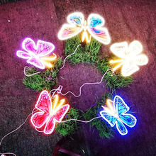 插电动物造型灯LED动态蝴蝶商场庭院节日庆祝装饰手动开关氛围灯