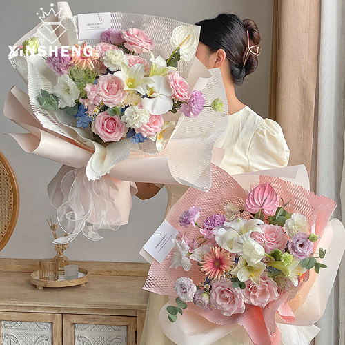 Core honeycomb paper mesh art paper solid color flower bag bouquet wrapping paper flower art flower shop diy material lining
