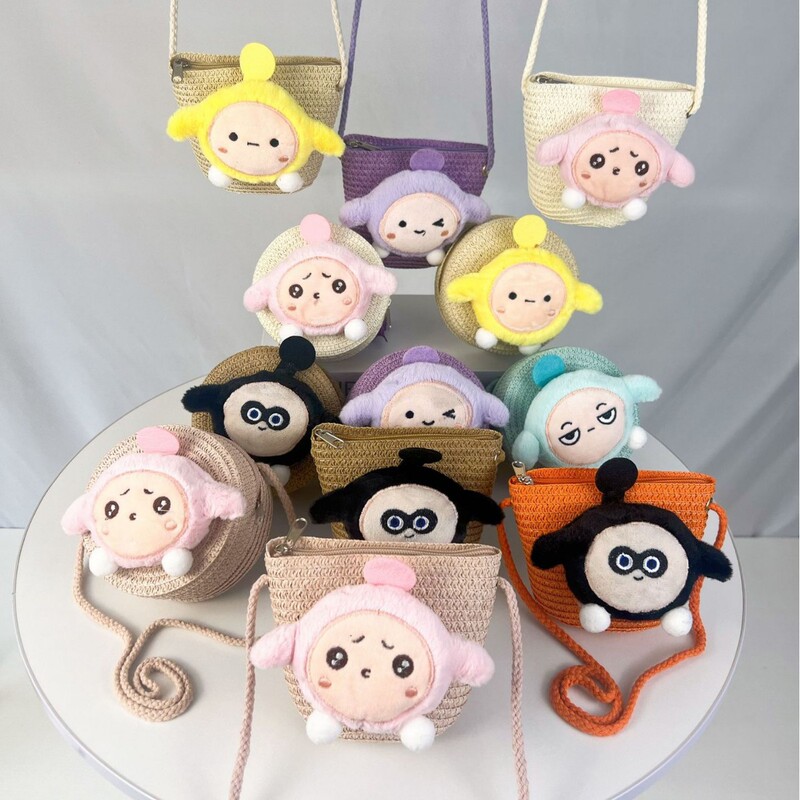 Cute Eggs Cartoon Plush Square Coin Purse Gift Wallet Storage Bag Women's Crossbody Baby's Zipper Small Bag Round Cute Eggs Cartoon Plush Square Coin Purse Gift Wallet Storage Bag Women's Crossbody Baby's Zipper Small Bag Round