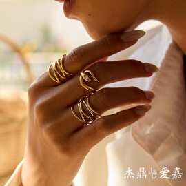 杰鼎原创设计饰品不锈钢戒指钛钢不掉色首饰高级感指环跨境rings