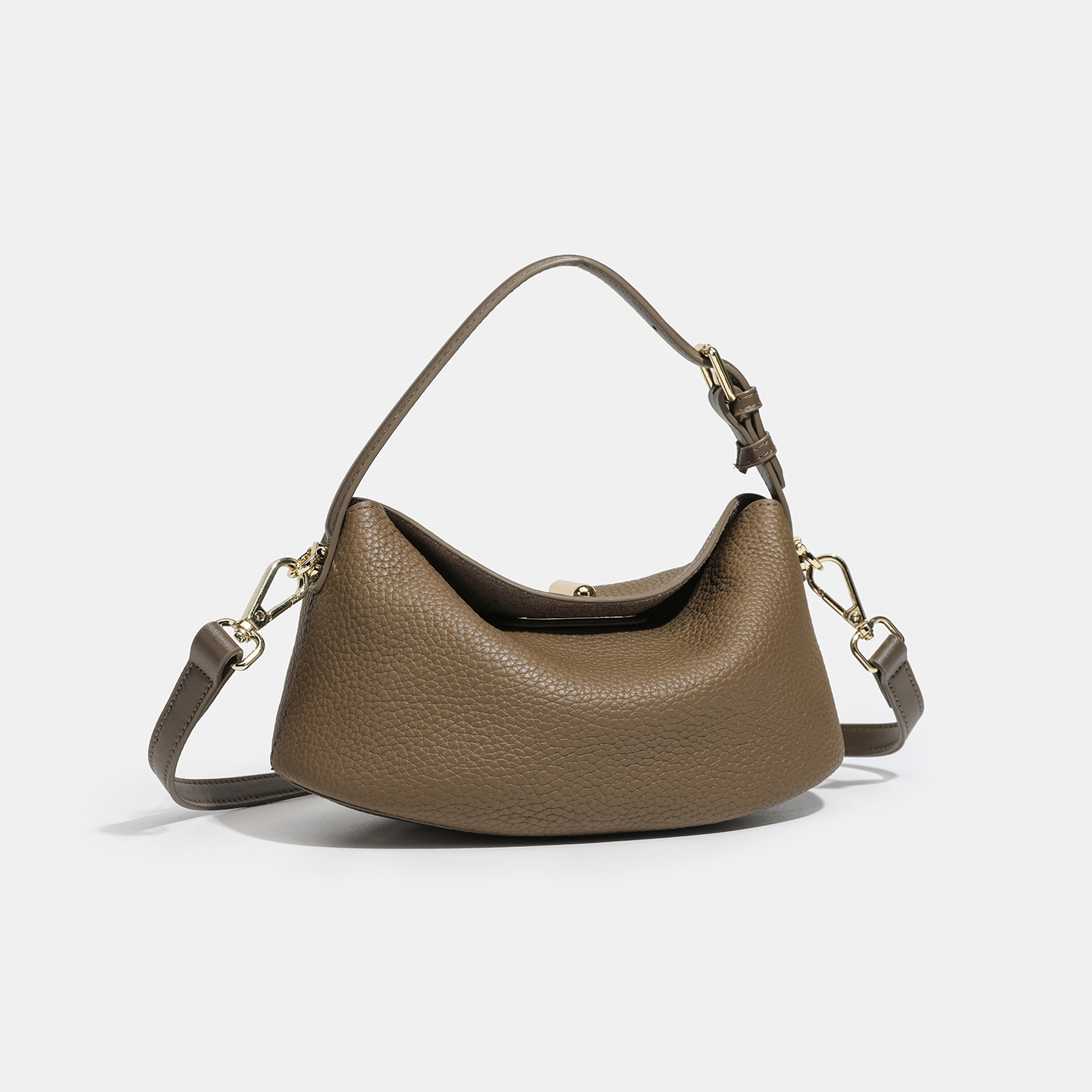 2025 Spring/Summer New Universal Leather Fashion First Layer Cowhide Minimalist High-End Shoulder Bag Handbag - Thumbnail 7