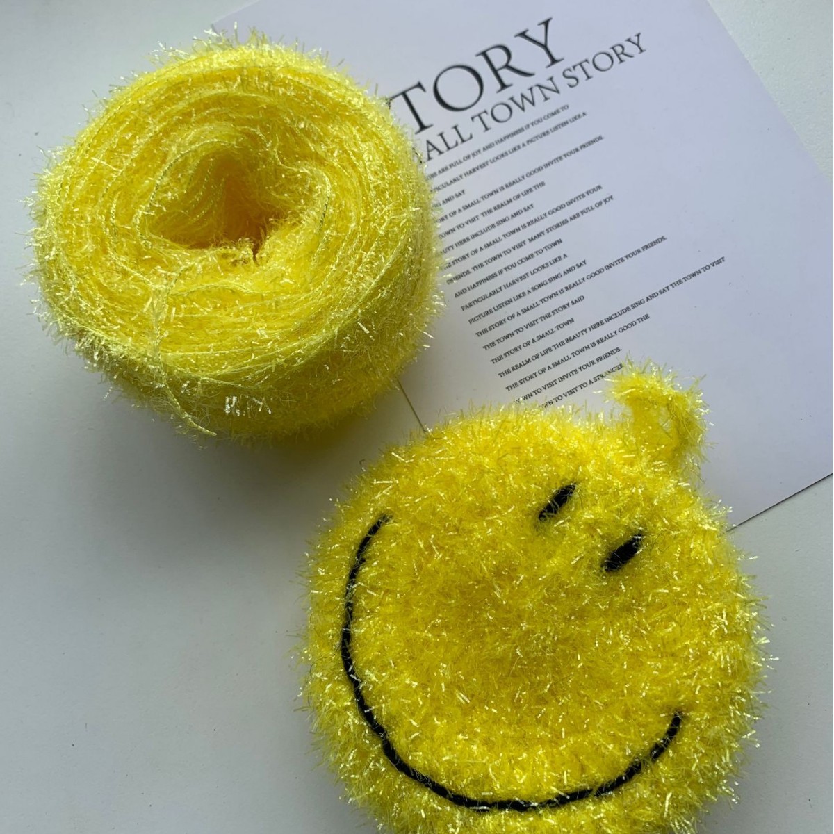 Korean Acrylic Colored Thread Textile Glass Silk Yarn Glass Silk Thread Handmade DIY Dish Towel Glitter Bright Silk Thread